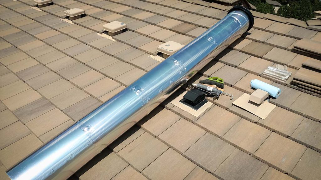 Tile Roof Sun Tunnel Installation Skylight Specialists, Inc