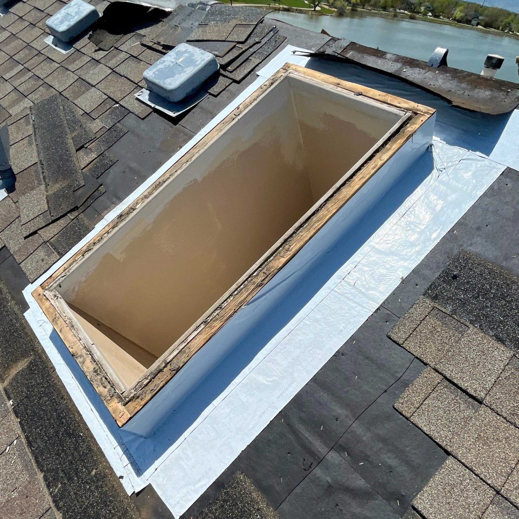 Image showing Velux FCM 2246 skylight replacement in progress