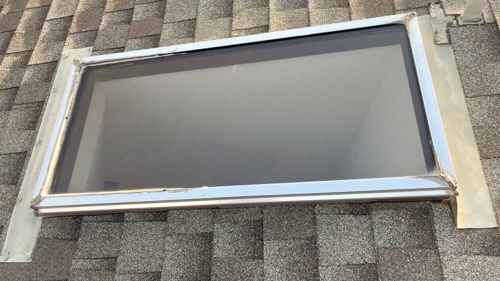 An image of the original skylight to be replaced,