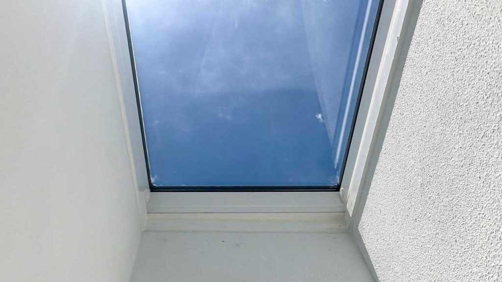 An image of the finished skylight from inside.