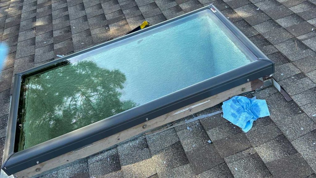 An image of the Velux glass skylight replacement.