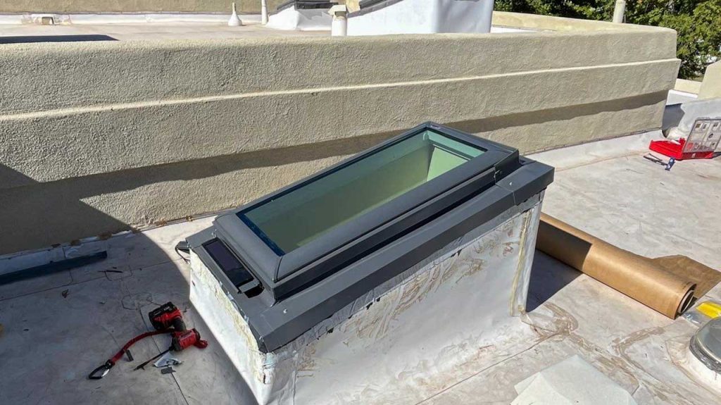 An image of the finished skylight replacement.