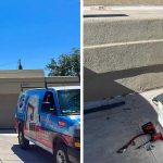 An image of the street view of the home and the replacement skylight on the roof.