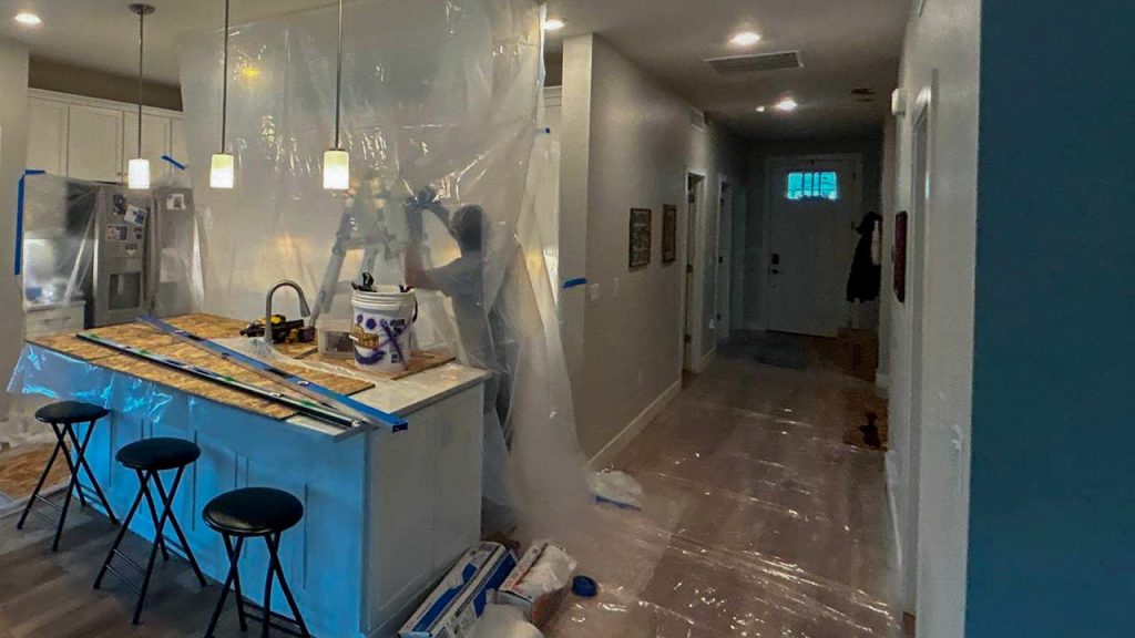 An image showing the protection methods to control dust and debris.