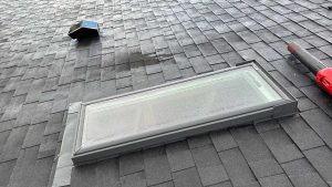 Tcompleted skyight on the roof.