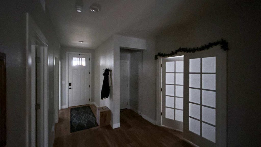 An entryway without a Velux Sun Tunnel.