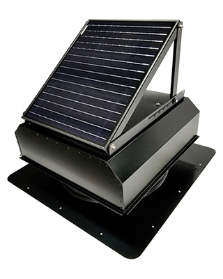 An image of an Attic Breeze SFA solar attic fan.