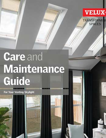 Image of the cover for the Velux Aftercare Guide for Venting Skylights brochure.