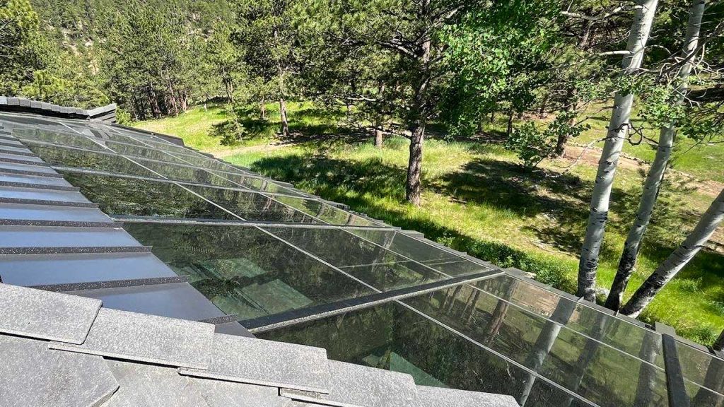 An exterior view of the new glazing system.